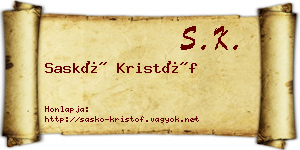 Saskó Kristóf névjegykártya