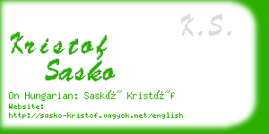 kristof sasko business card